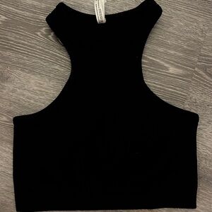 Black high neck crop top